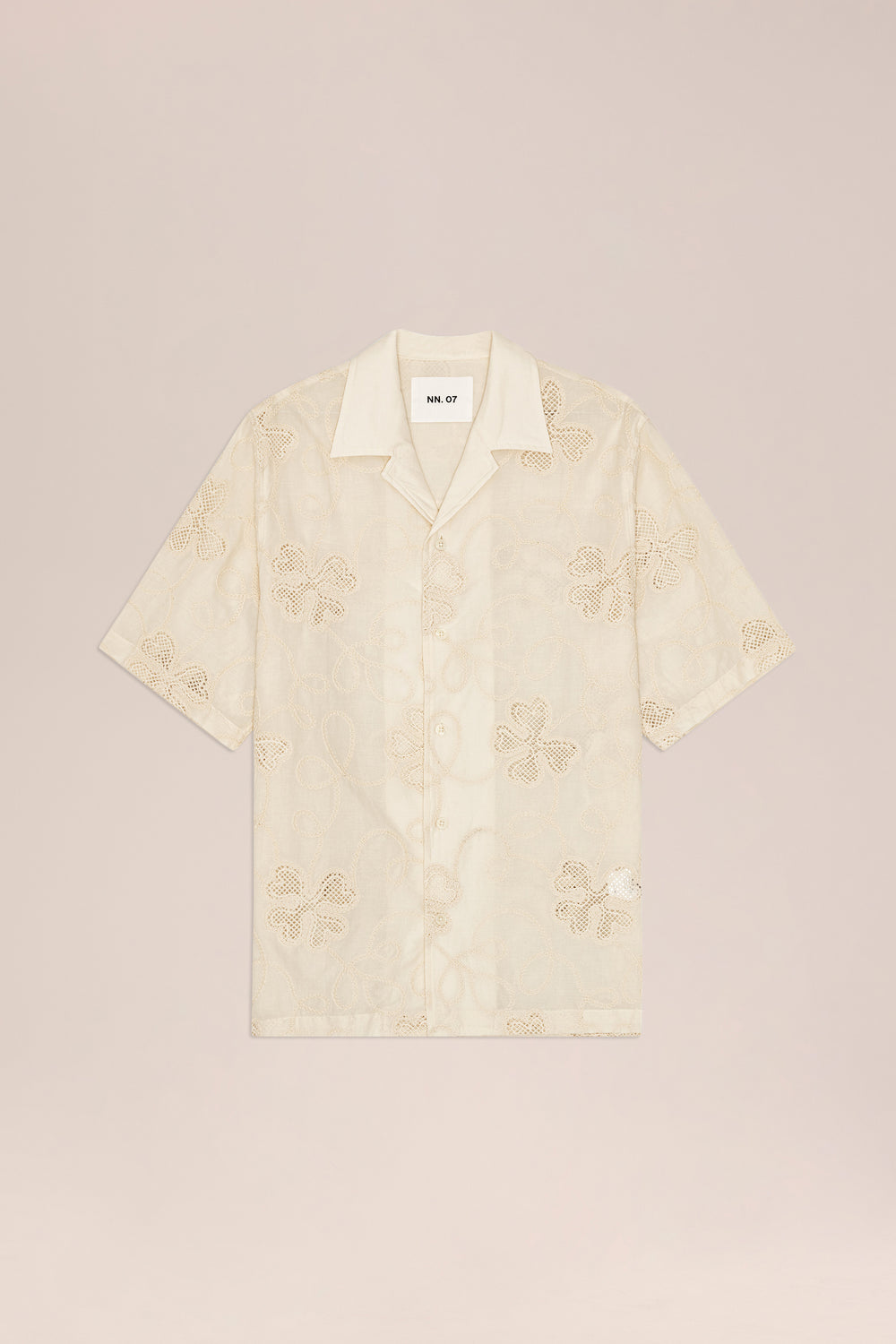 NN07 Ben SS Embroidery Shirt — Ivory