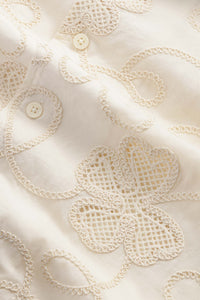 NN07 Ben SS Embroidery Shirt — Ivory