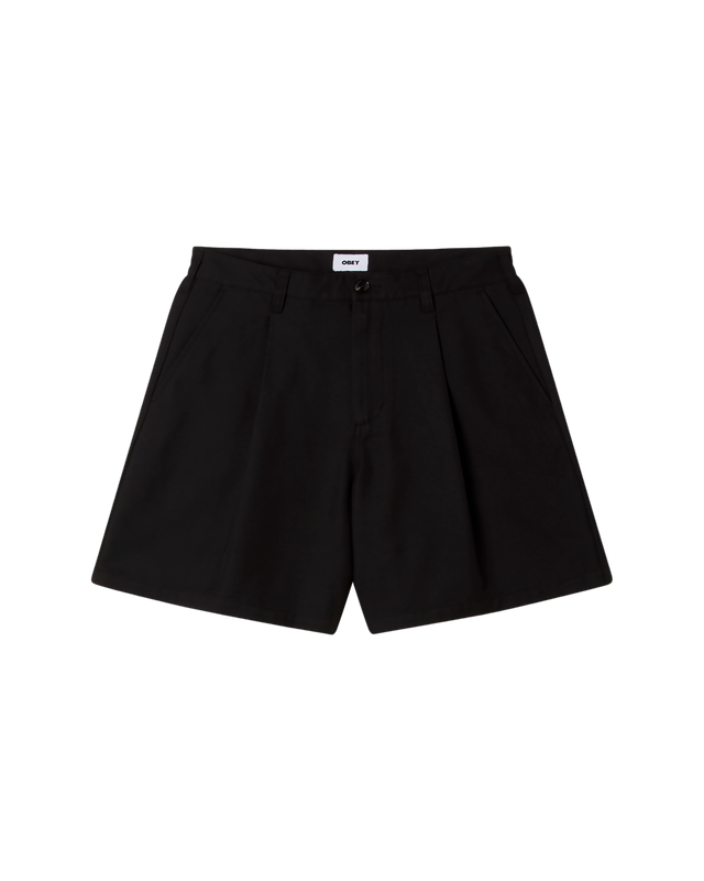 Dean pleated short van OBEY in de kleur zwart — afbeelding 2 van 4