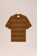 Alfie SS Polo 6584 - Brown Stripe
