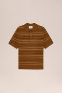 Alfie SS Polo 6584 - Brown Stripe