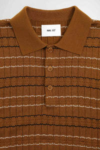 Alfie SS Polo 6584 - Brown Stripe