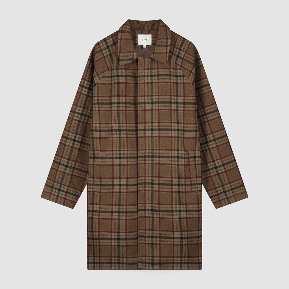 Wool Check Coat - Plaid
