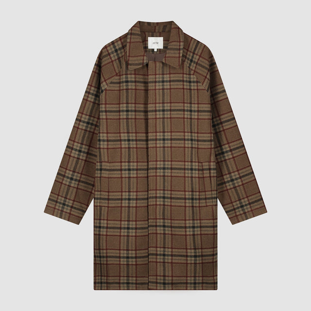 Wool Check Coat - Plaid