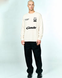 Hopeium Gandhi Longsleeve in de kleur beige — afbeelding 3 van 4