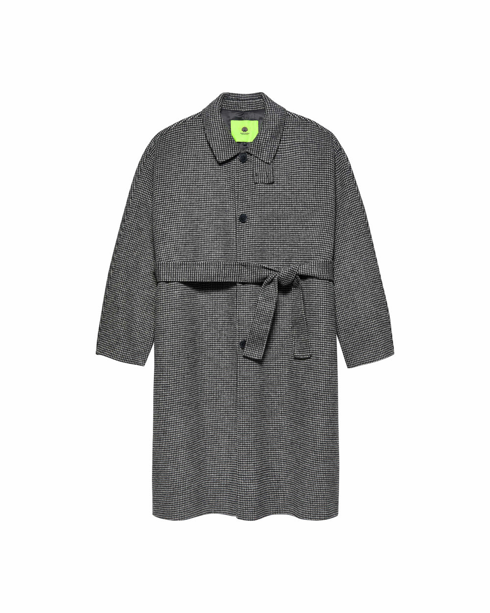 LONG WOOL JACKET - Houndstooth