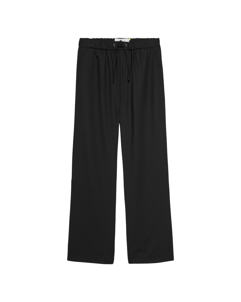 LINED WOOL WORK TROUSERS BLACK - Black