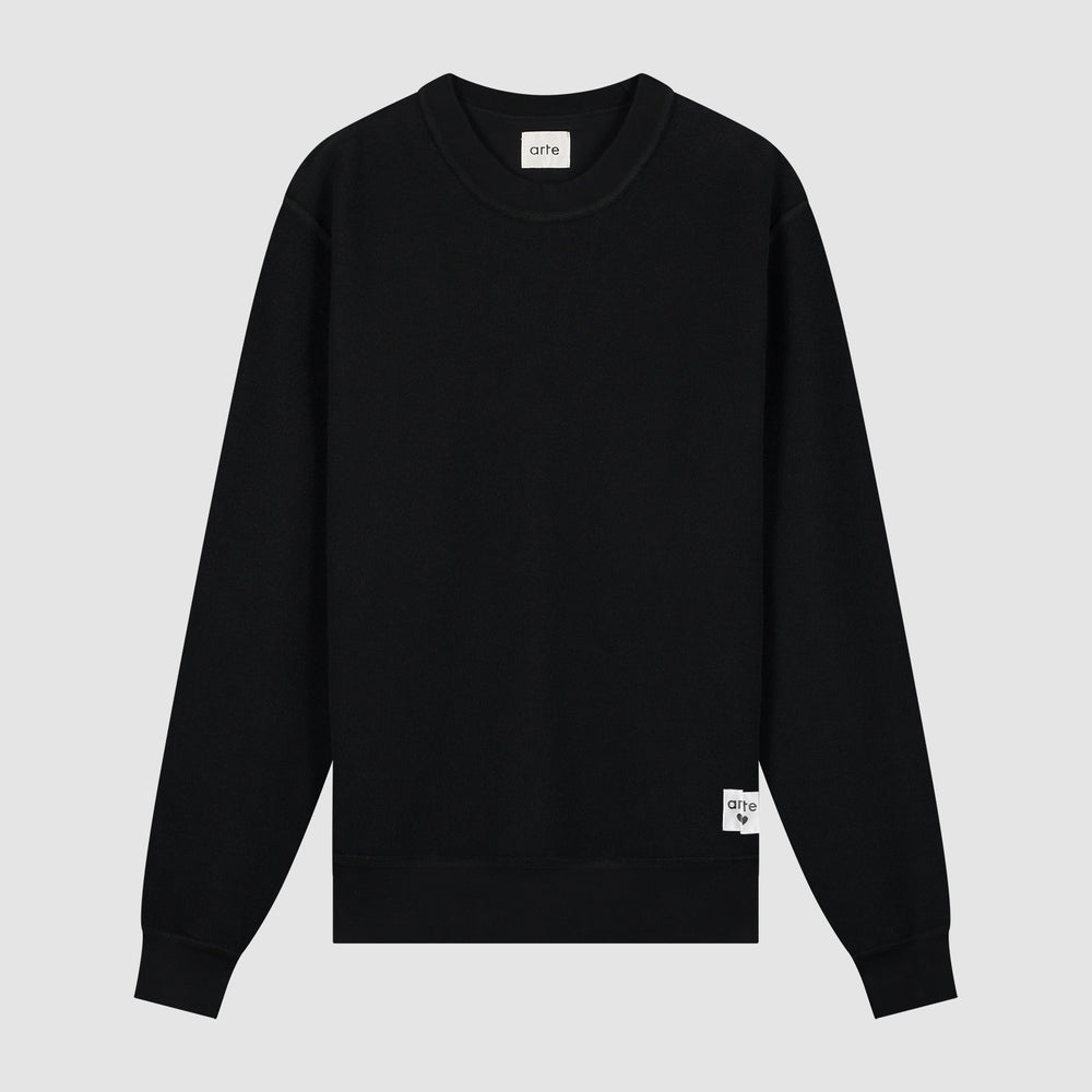 Arte Antwerp Reversible Label Crewneck — Black, Grey