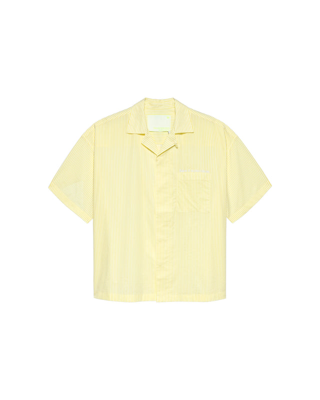 WIJK SHIRT SHORT SLEEVES STRIPE van New Amsterdam Surf Association in de uitvoering Yellow Stripe
