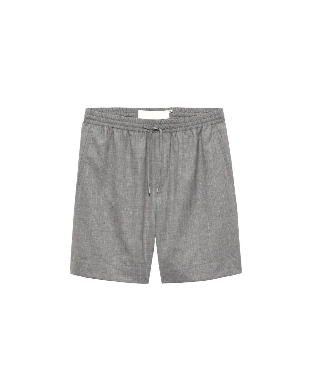WOOL WORK SHORTS GREY W/PINK PINSTRIPES - Grey/Pink Pinstripe