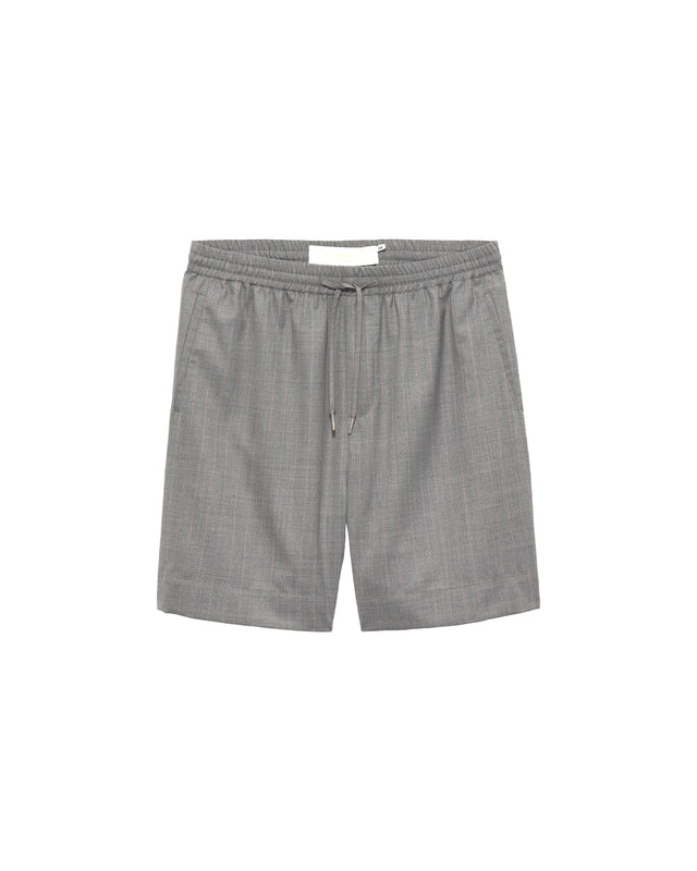 WOOL WORK SHORTS GREY W/PINK PINSTRIPES van New Amsterdam Surf Association in de uitvoering Grey/Pink Pinstripe
