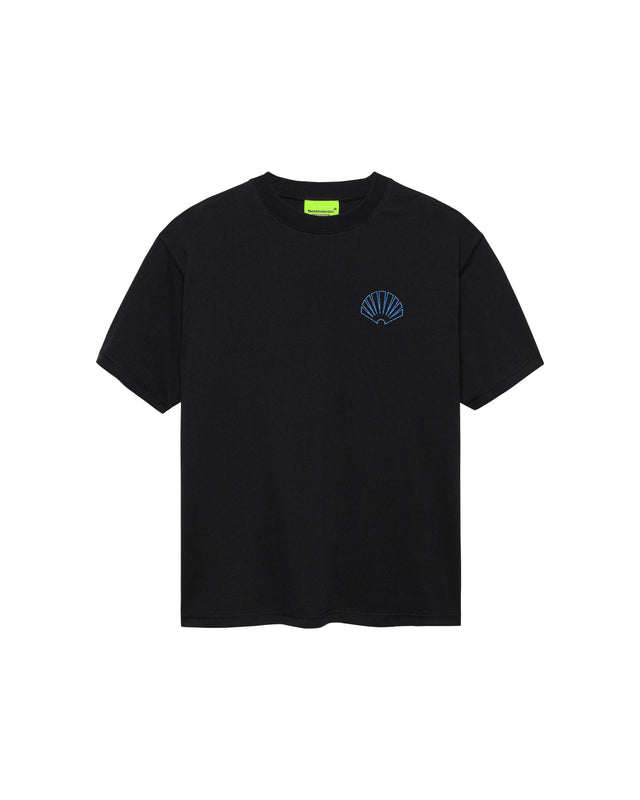 LOGO TEE + BLACK/ACID BLUE van New Amsterdam Surf Association in de kleur zwart