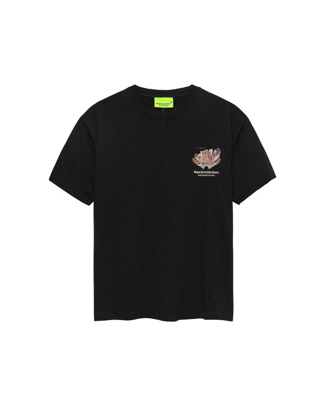 TROPICAL TEE BLACK van New Amsterdam Surf Association in de kleur zwart