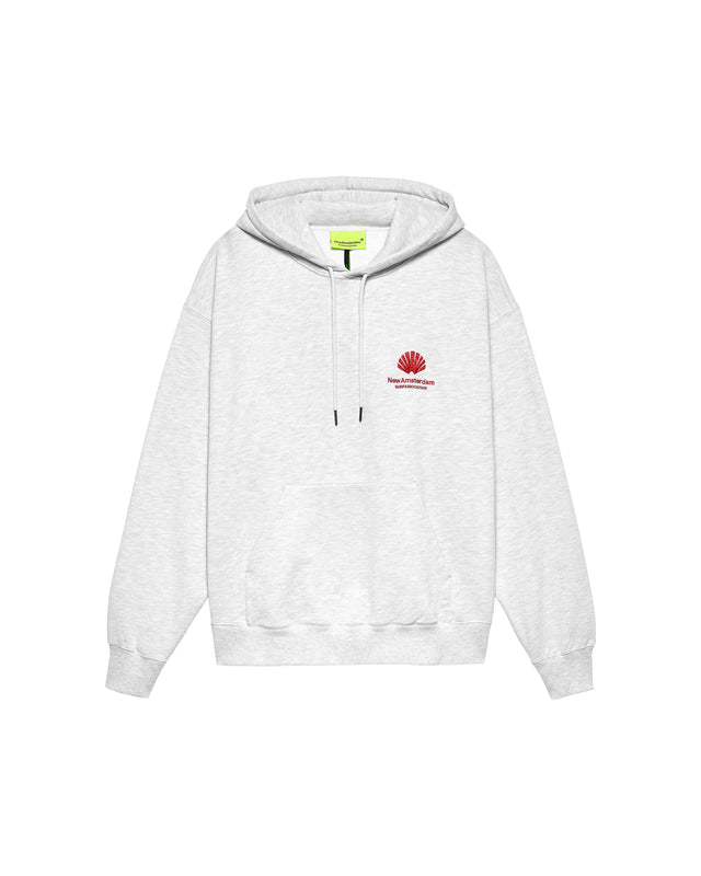 LOGO HOODIE ASH/POPPY RED van New Amsterdam Surf Association in de kleur grijs