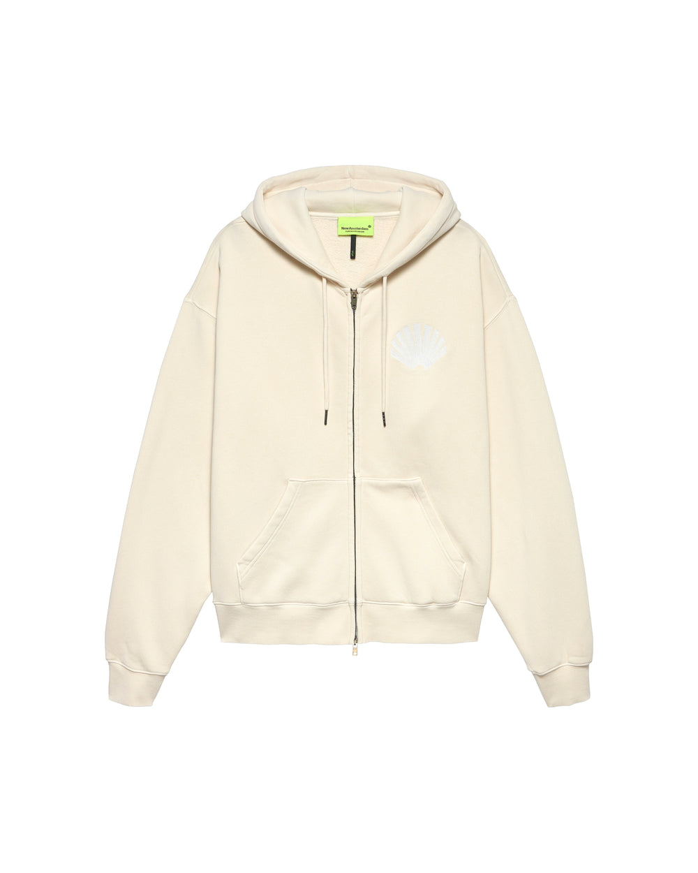 LOGO ZIP HOODIE ECRU/WHITE - Ecru
