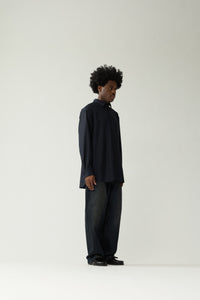 WOOL OVERSIZED BUTTON-UP van New Amsterdam Surf Association in de kleur navy — afbeelding 3 van 4