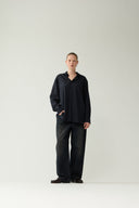 WOOL OVERSIZED BUTTON-UP van New Amsterdam Surf Association in de kleur navy — afbeelding 4 van 4
