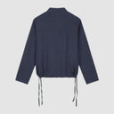 Linen Quarter Zip Pullover — Navy