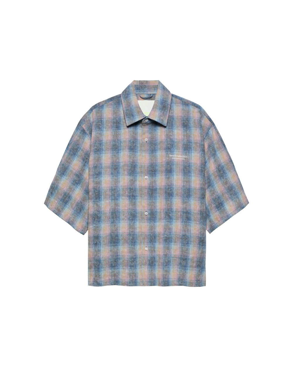 FLANEL SHORT SLEEVE BUTTON-UP RAINBOW CHECK - Rainbow Check