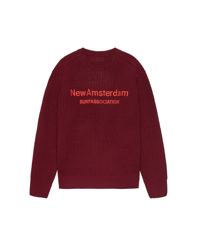 KNITTED CREWNECK BURGENDY - Burgundy