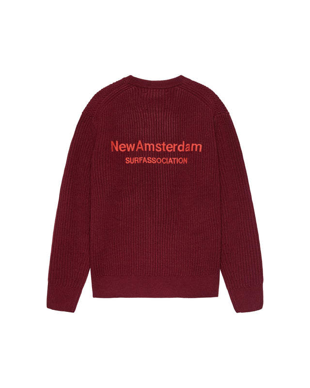 KNITTED CREWNECK van New Amsterdam Surf Association in de kleur rood