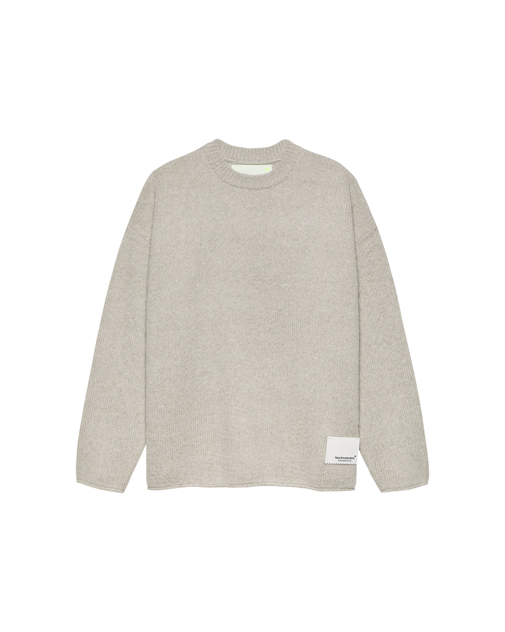 KNITTED STAMP CREWNECK GREY MELANGE - Grey Melange
