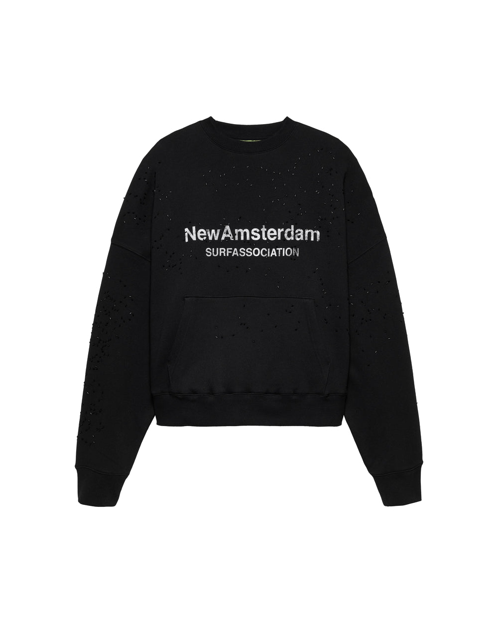WORKED LOGO CREWNECK STRASS BLACK/WHITE - Black