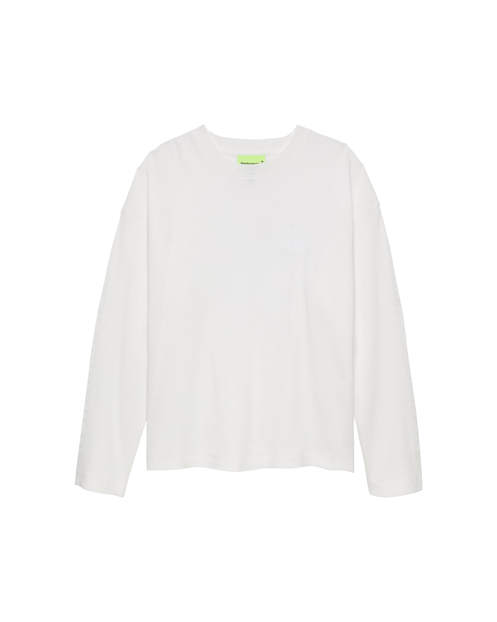 LOGO LONGSLEEVE WAFFLE WHITE - White