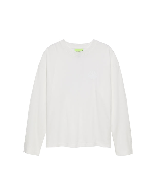 LOGO LONGSLEEVE WAFFLE WHITE - White