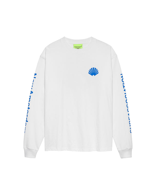 LOGO LONGSLEEVE WHITE /COBALT - White