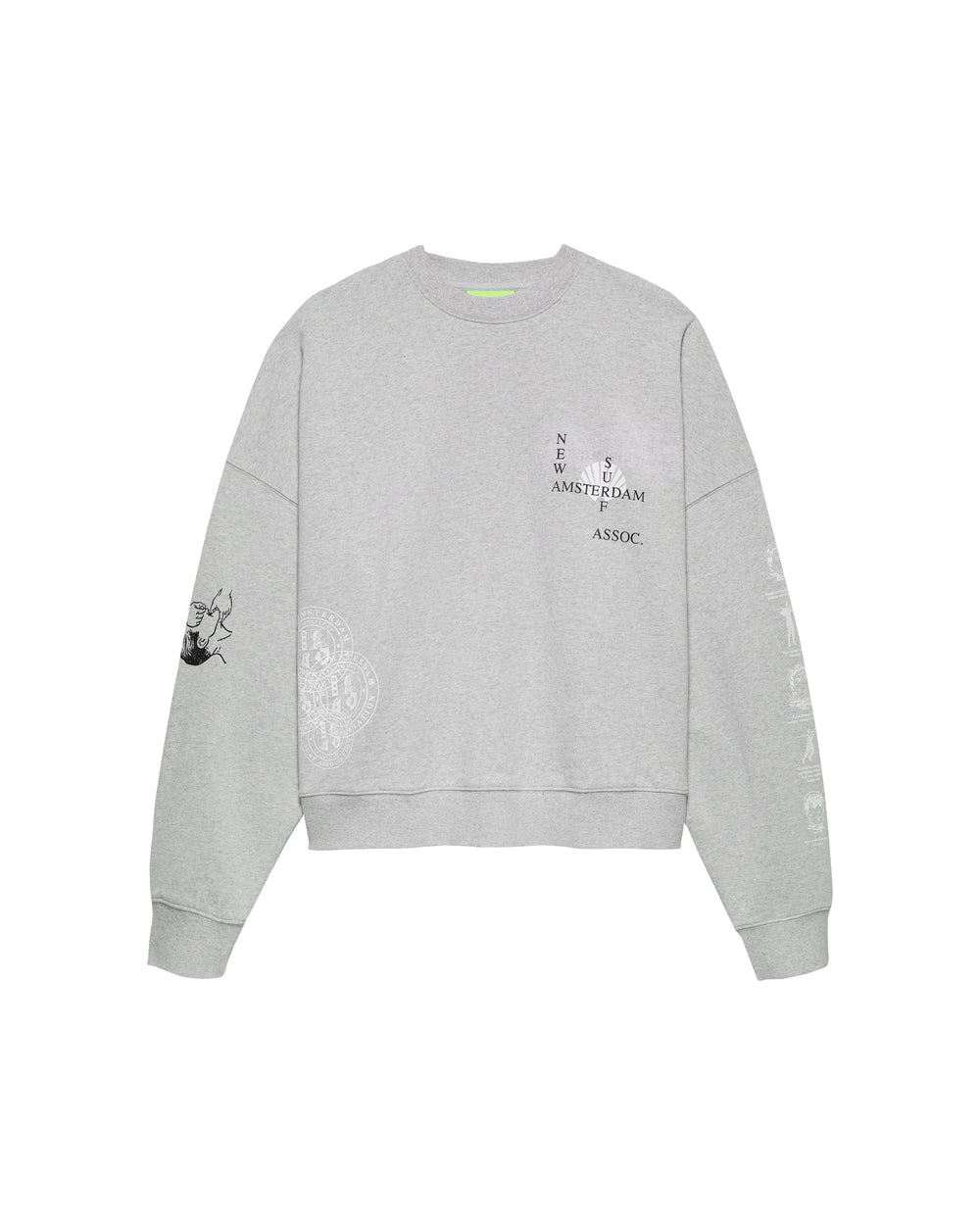 KNOCKED CREWNECK GREY MELANGE - Grey