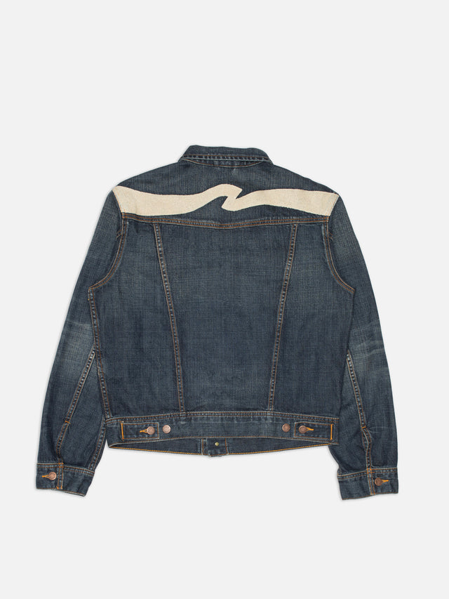 Conny Denim Jacket Big Wave Blue van Nudie Jeans in de kleur blauw — afbeelding 2 van 3