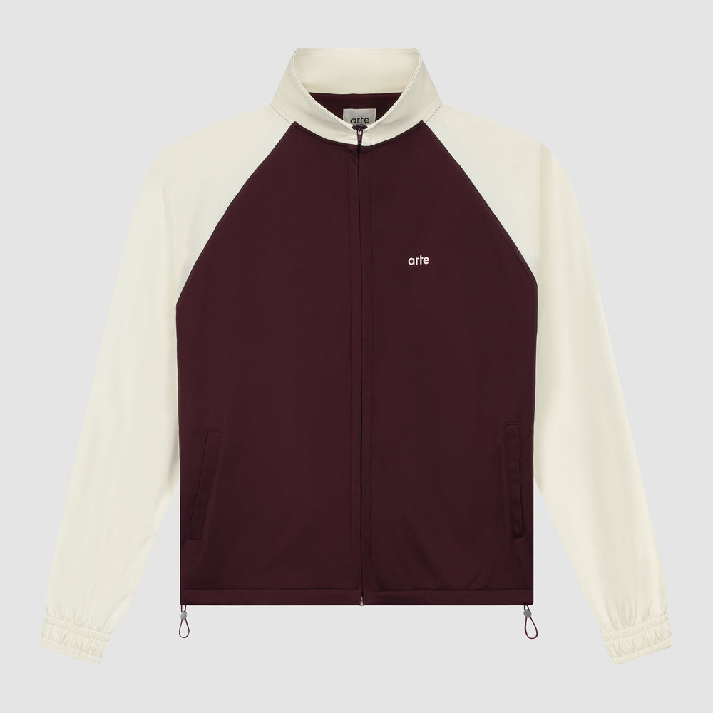 Carded Tracksuit Top - Bordeaux/Cream