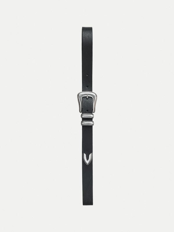Western Silver Belt Black - Black