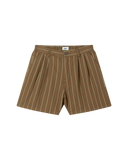 Foster stripe pleated short - Brown Stripe
