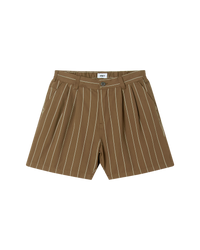 Foster stripe pleated short - Brown Stripe