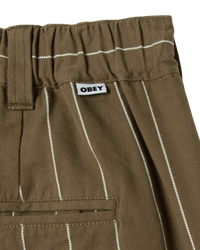 Foster stripe pleated short - Brown Stripe