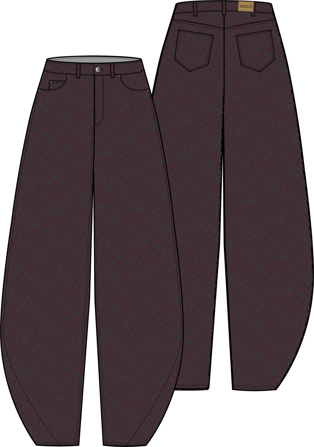 Draco Balloon Pants - Burgundy