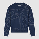 Arte Antwerp Allover Circle Logo Knit — Navy