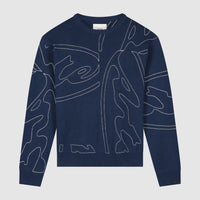 Arte Antwerp Allover Circle Logo Knit — Navy