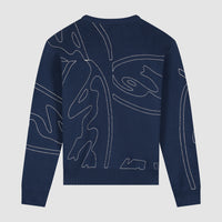 Arte Antwerp Allover Circle Logo Knit — Navy