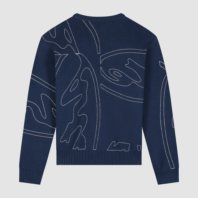 Arte Antwerp Allover Circle Logo Knit van Arte Antwerp in de kleur navy — afbeelding 2 van 2
