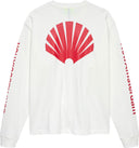 LOGO LONGSLEEVE WASHED WHITE/DEEP RED