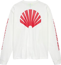 LOGO LONGSLEEVE WASHED WHITE/DEEP RED