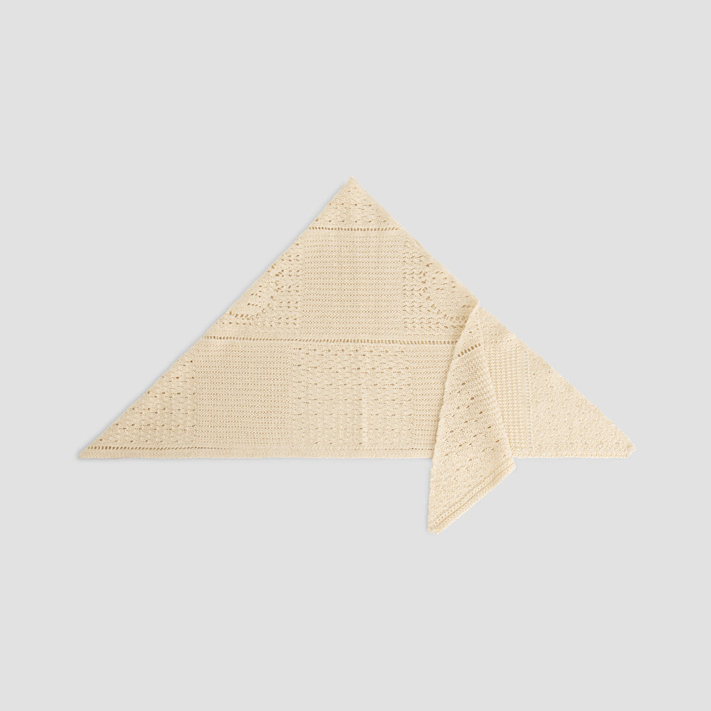Face Logo Knit Bandana - Cream