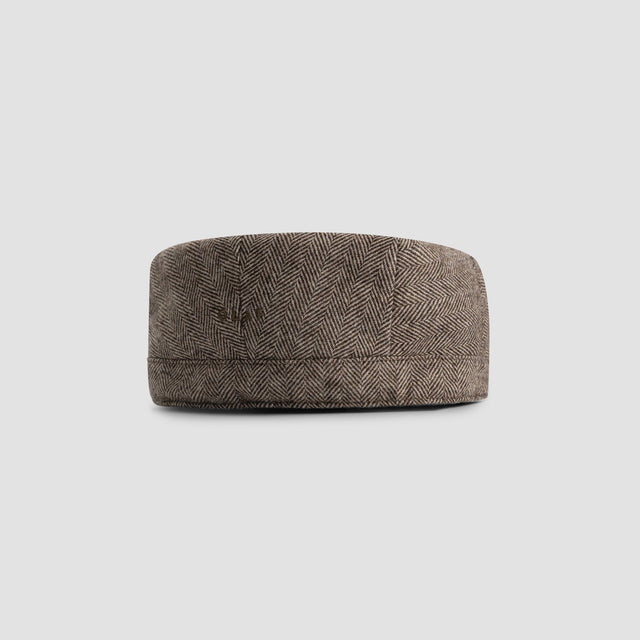 WOOL HERRINGBONE FLAT CAP