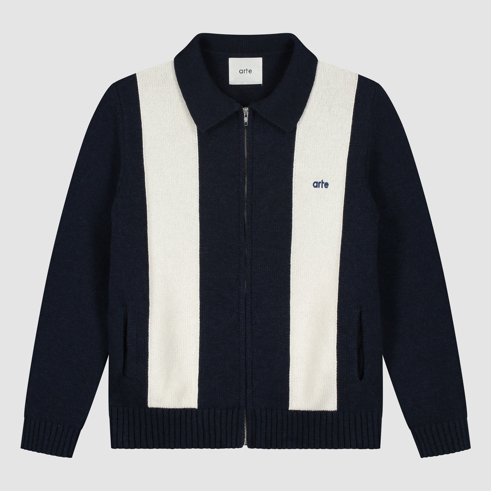 Cardigan - Blue/White