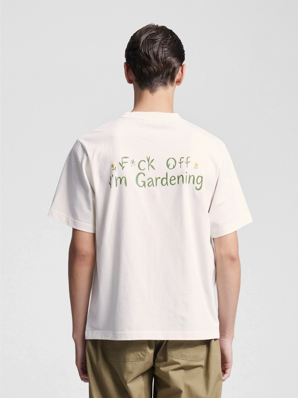 Organic F*ck Off I'm Gardening T-shirt - White - Cream
