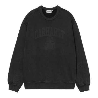 Carhartt WIP Faded Pond Corps Sweat Black Heavy Stone Wash Product Shot 01