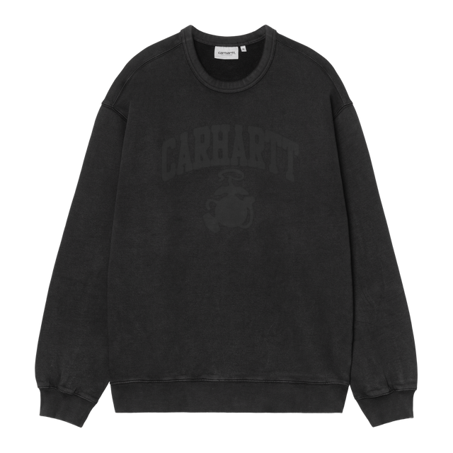 Carhartt WIP Faded Pond Corps Sweat Black Heavy Stone Wash Product Shot 01